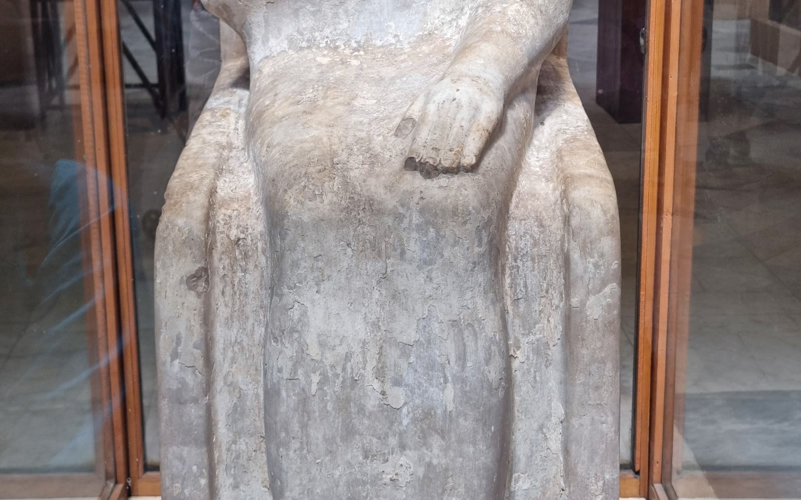 Seated limestone statue of King Djoser